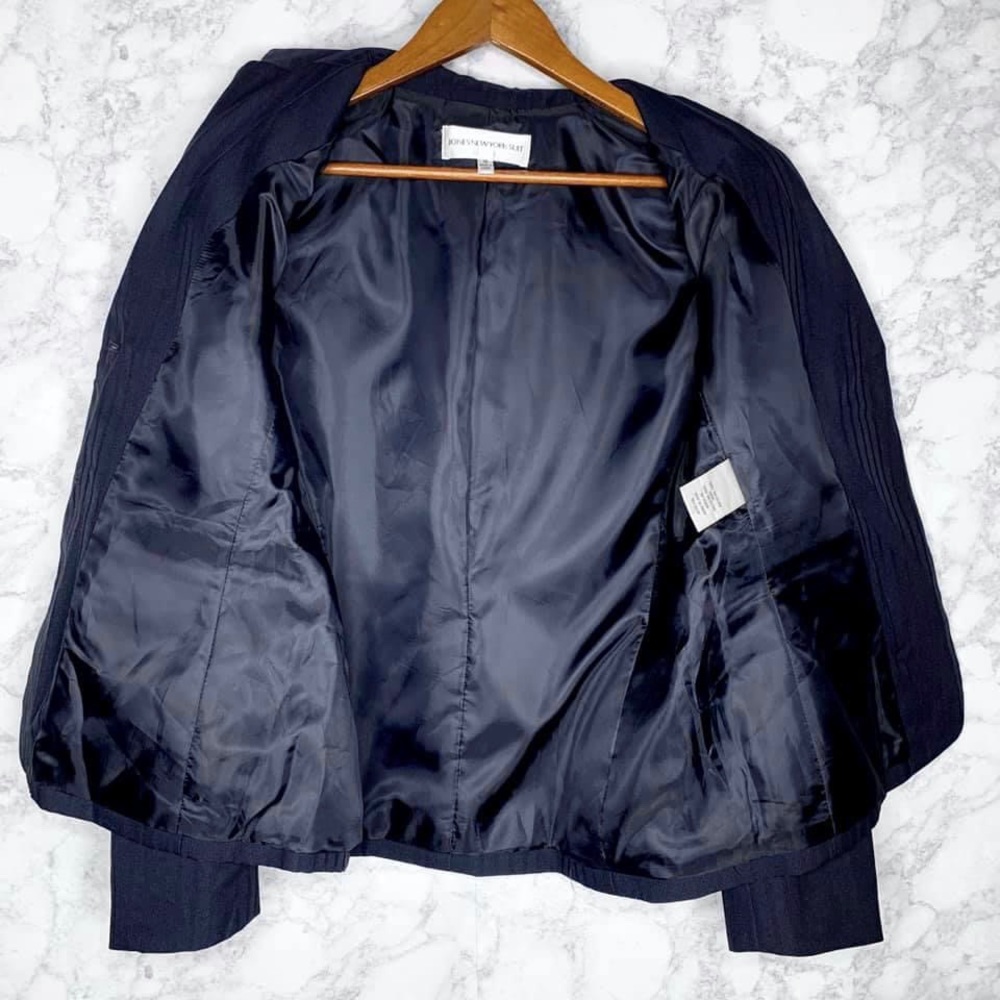 Jones New York 90s Navy Blue Pinstripe Blazer Women’s 10 - Picture 4 of 6